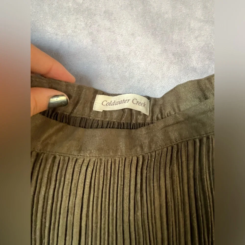 ColdWater Creek Pleated Green Skirt Size 2X CottageCore Peasant - Picture 4 of 4